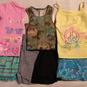 7pc Girl's shirt/shorts coordinates
